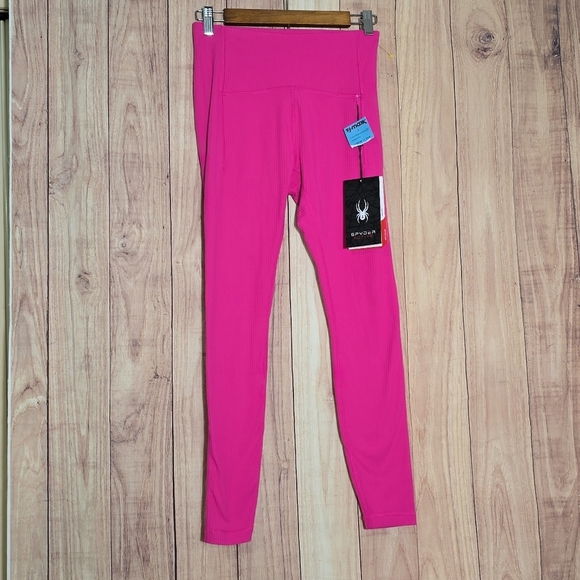 Spyder Active Pink Chafe Resistant Zip Pocket Leggings Size Small NWT - Picture 9 of 14
